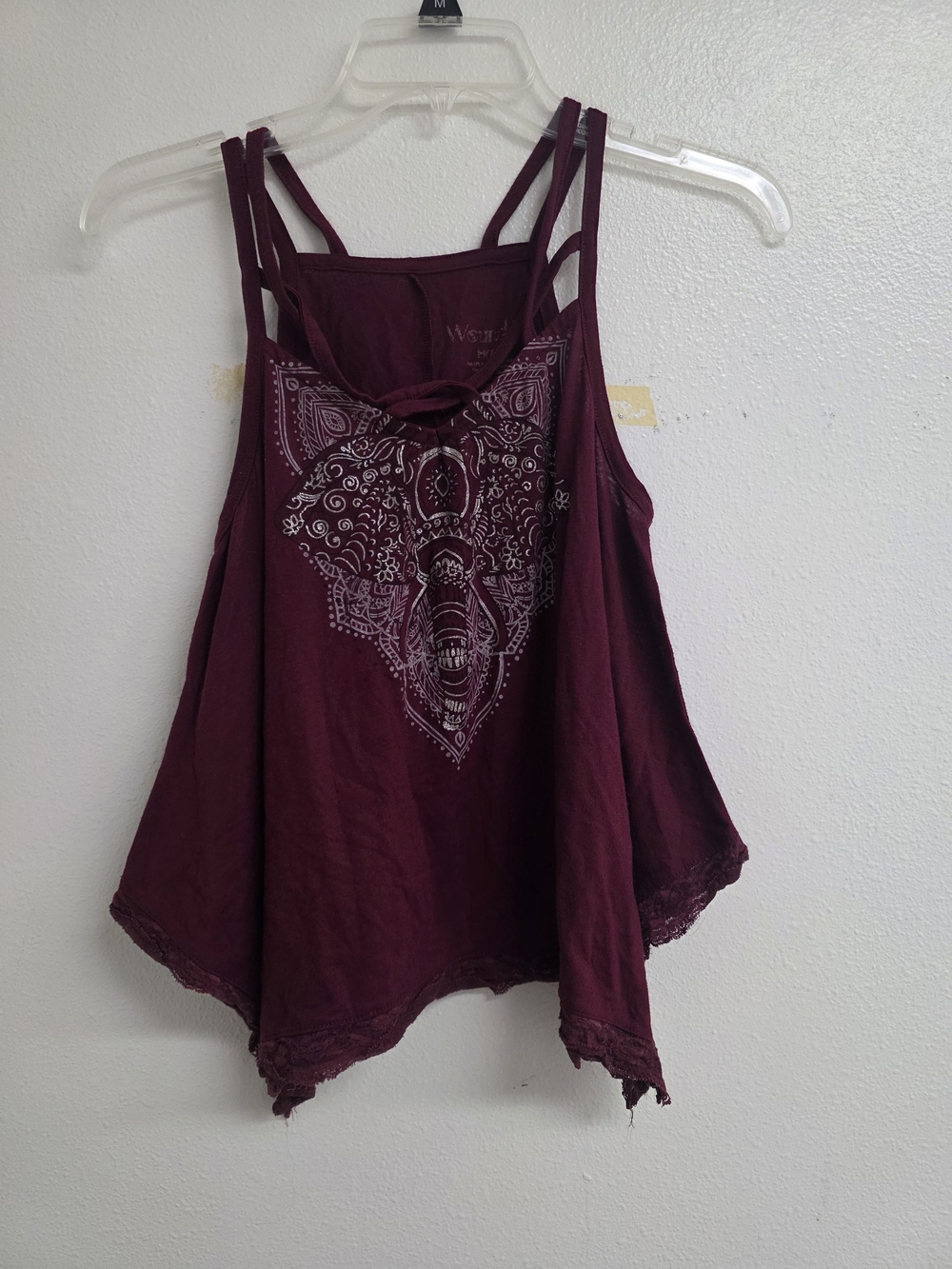 Wound Up Maroon Elephant Bandana Print Tank (0400)